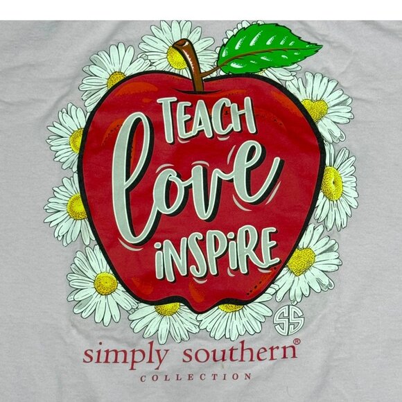 Simply Southern Collection "Teach Love Inspire" XL Teacher Gift T-Shirt READ - Picture 1 of 6